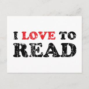 I Love To Read Distressed Postcard