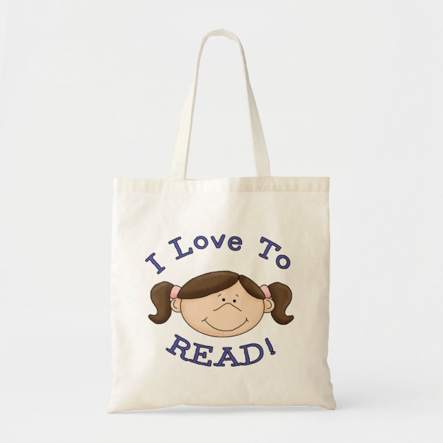 I Love to Read Girl Tote Bag (Front)