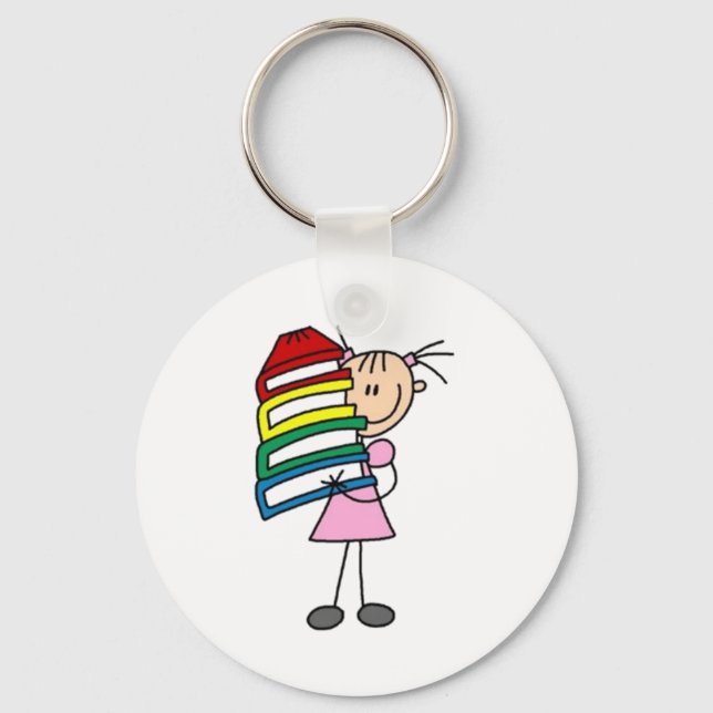 I Love To Read Stick Figure Key Ring (Front)