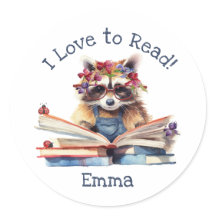 I Love to Read with Cute Baby Racoon