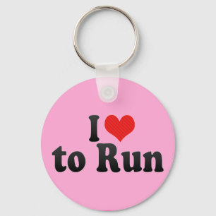 I Love to Run Key Ring