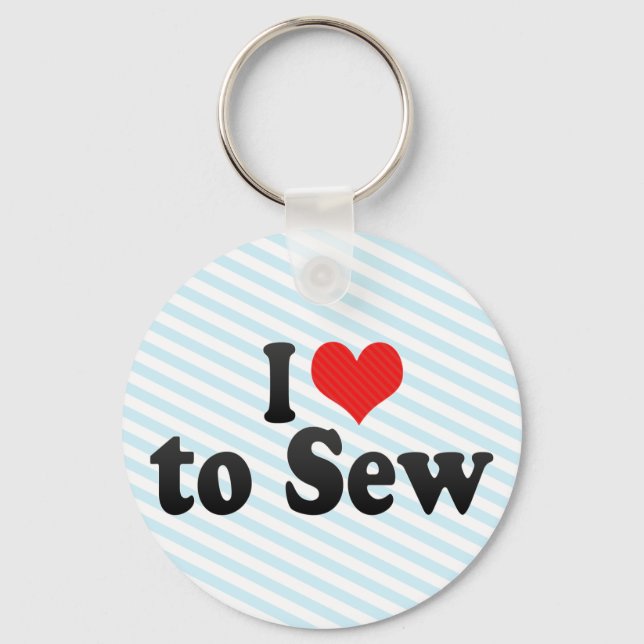 I Love to Sew Key Ring (Front)