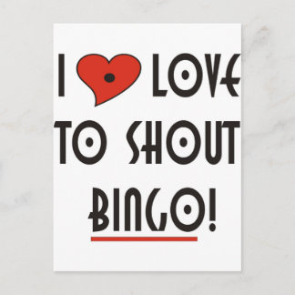 I Love to Shout BINGO Postcard