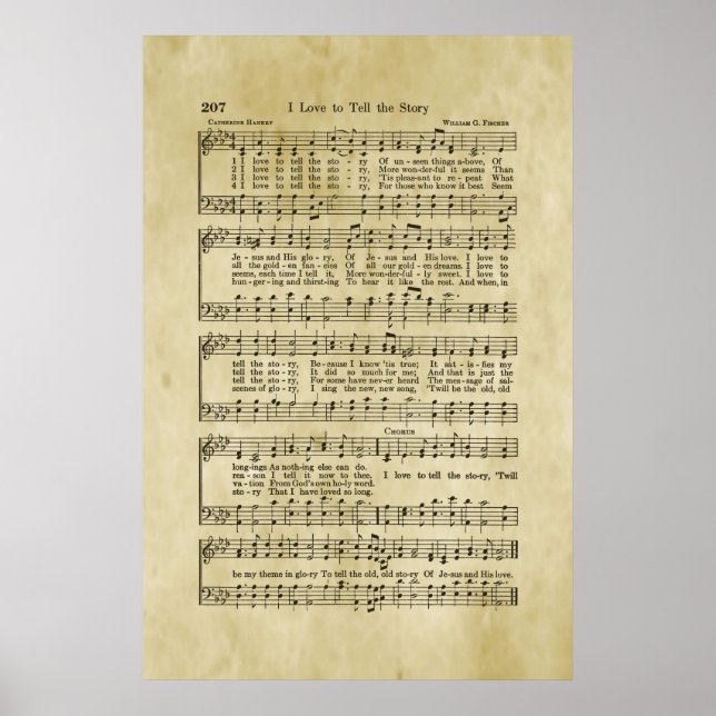 I Love To Tell The Story Gospel Sheet Music Poster (Front)