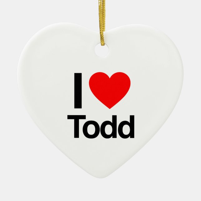 i love todd ceramic tree decoration (Front)