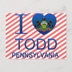 I Love Todd, PA Postcard