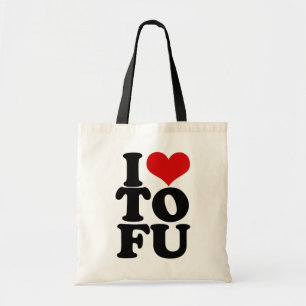 I Love Tofu Funny Vegan humour Tote Bag
