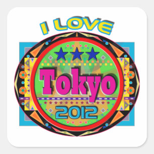 I LOVE Tokyo Emblem #1 2012 T-Shirt Square Sticker