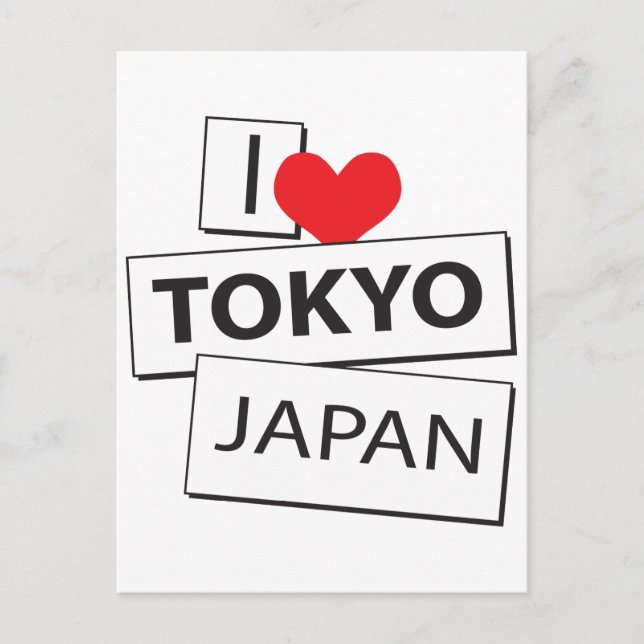 I Love Tokyo Japan Postcard (Front)