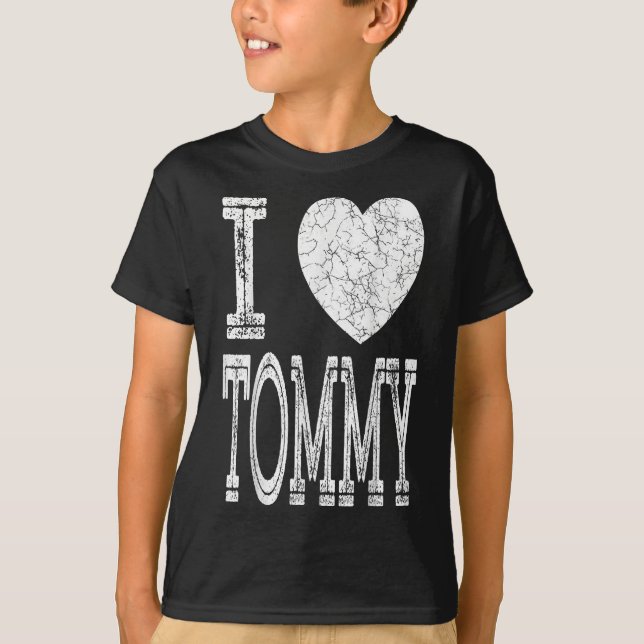 I Love Tommy Valentine Boyfriend Son Boy Heart Hus T-Shirt (Front)
