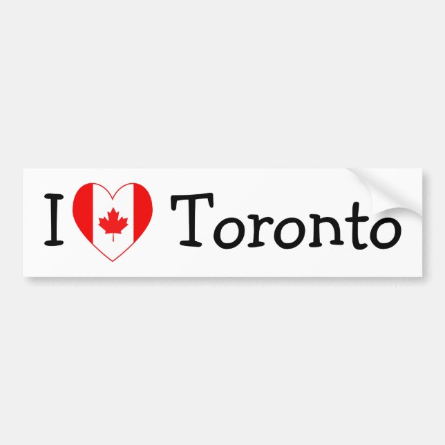 I Love Toronto Bumper Sticker (Front)