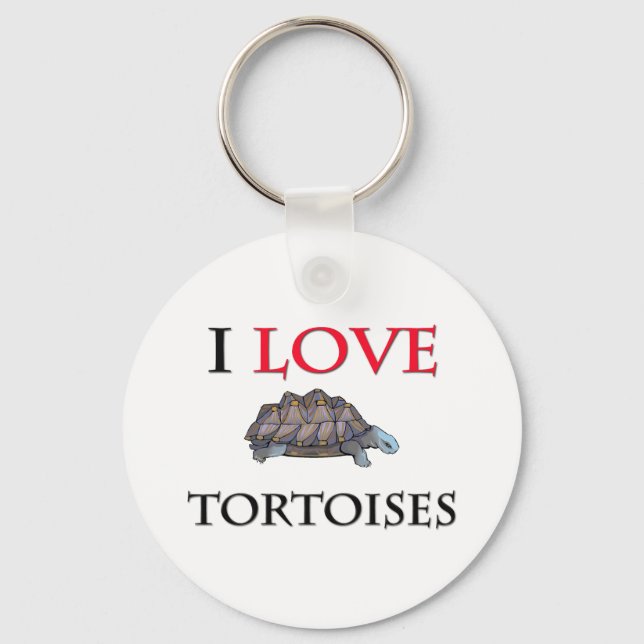 I Love Tortoises Key Ring (Front)