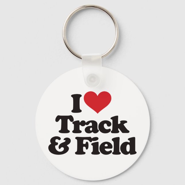 I Love Track and Field Key Ring (Front)