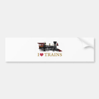 I Love Trains Bumper Sticker