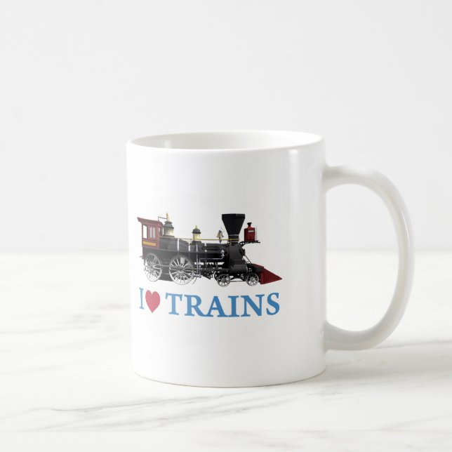 I Love Trains Coffee Mug (Right)