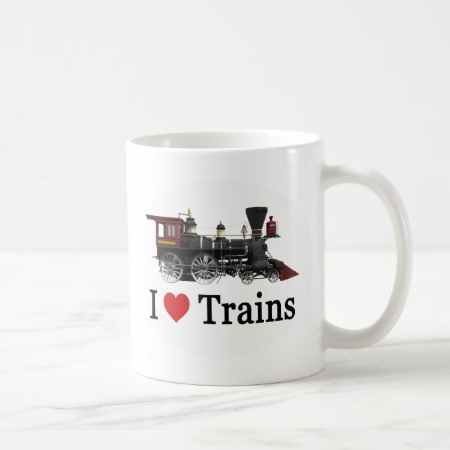 I Love Trains Coffee Mug (Right)