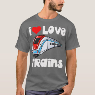 I Love Trains Costume for Toddlers Kids Railroad T-Shirt