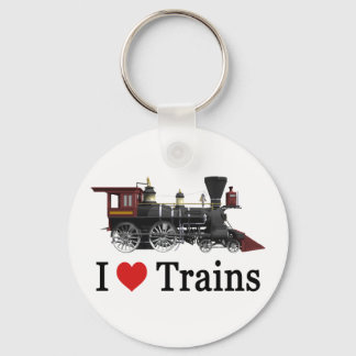 I Love Trains Key Ring