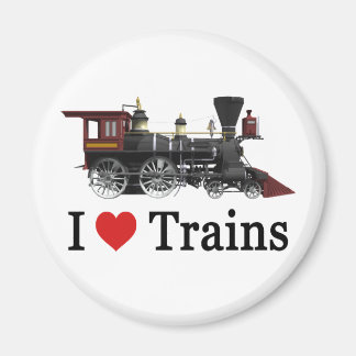 I Love Trains Magnet