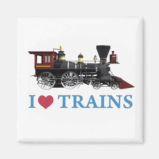 I Love Trains Magnet (Front)