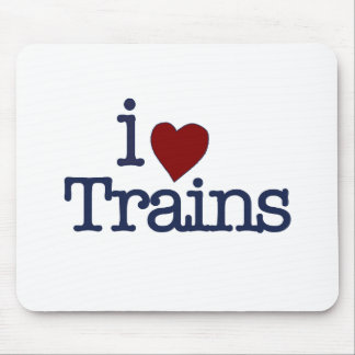 I Love Trains Mouse Pad