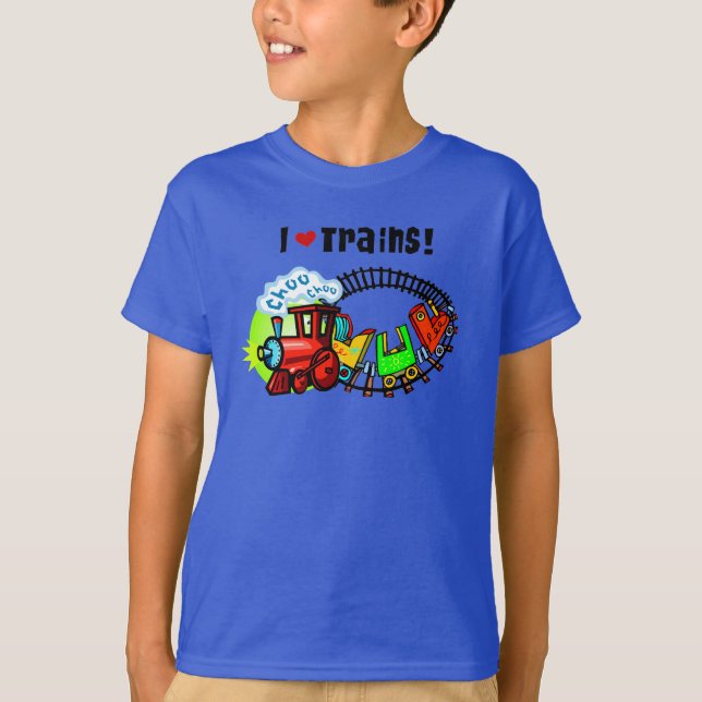 I Love Trains T-Shirt (Front)