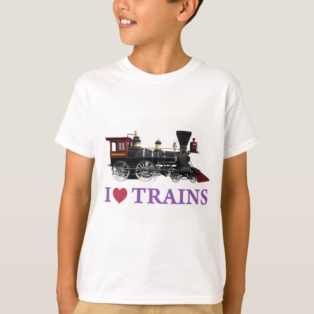 I Love Trains T-Shirt (Front)
