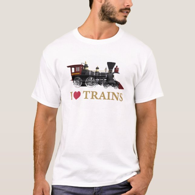 I Love Trains T-Shirt (Front)
