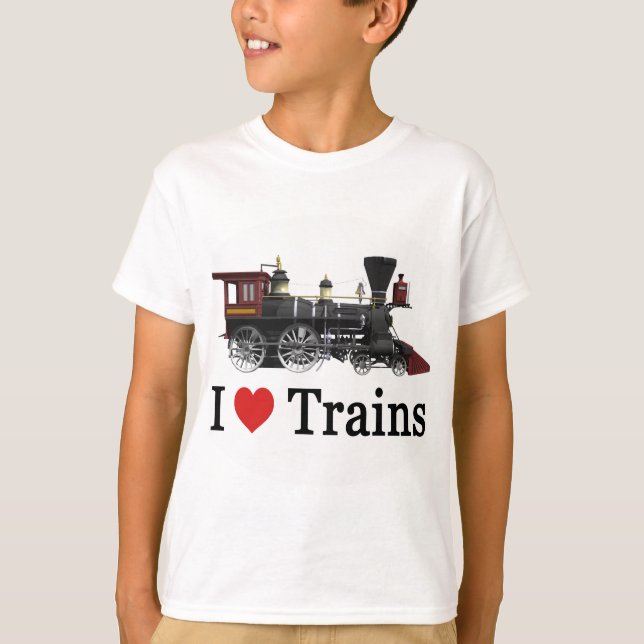 I Love Trains T-Shirt (Front)
