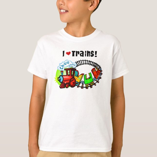 I Love Trains T-Shirt (Front)