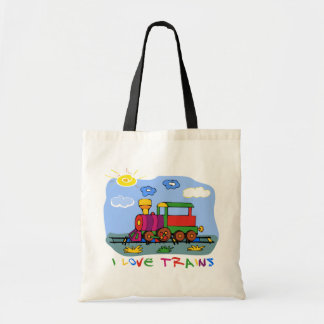 I Love Trains Tote Bag