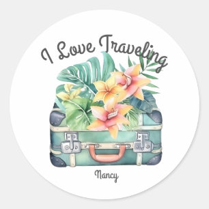I love Traveling Classic Round Sticker