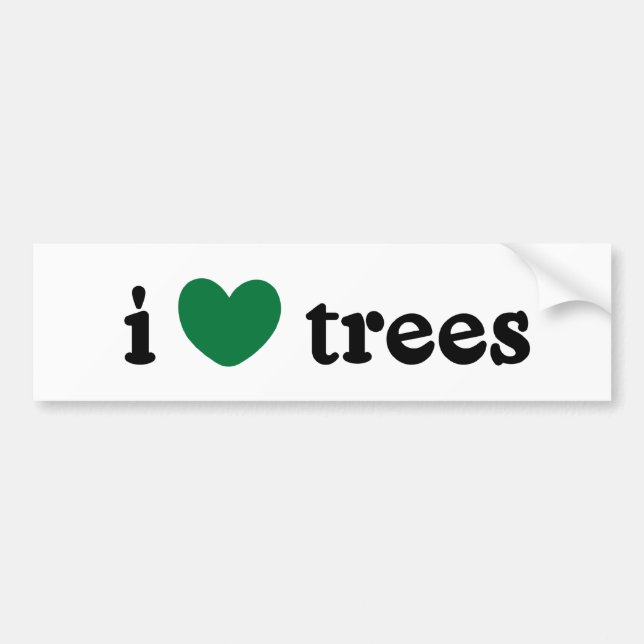 I Love Trees Bumper Sticker (Front)