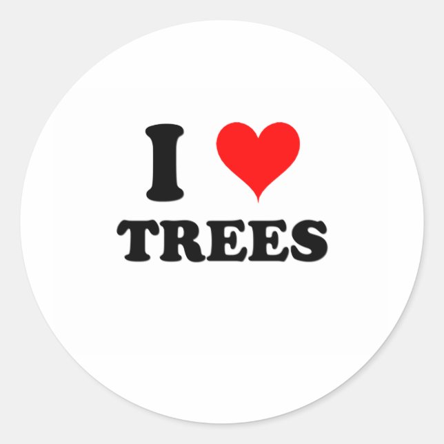 I Love Trees Classic Round Sticker (Front)