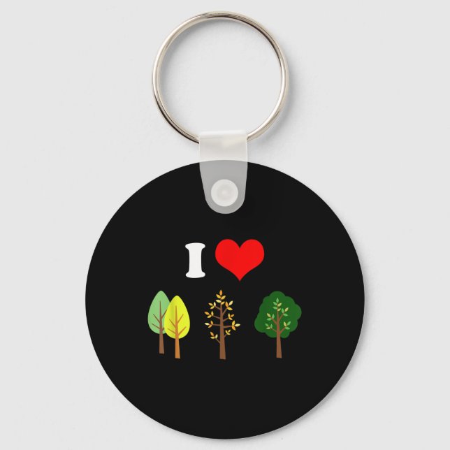 I Love Trees Nature Environmental Protection Plane Key Ring (Front)
