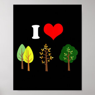 I Love Trees Nature Environmental Protection Plane Poster