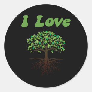 I Love Trees - Tree Planting Or Earth Day Classic Round Sticker