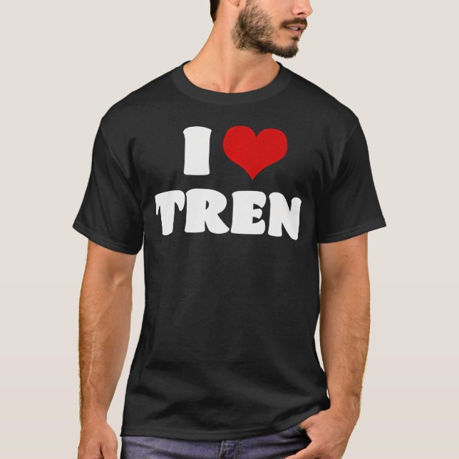 I Love Tren Bodybuilding Steroid Retro Fitness Gym T-Shirt (Front)