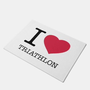 I LOVE TRIATHLON DOORMAT