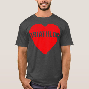 I Love Triathlon Heart Swim Bike Run Triathlete T-Shirt