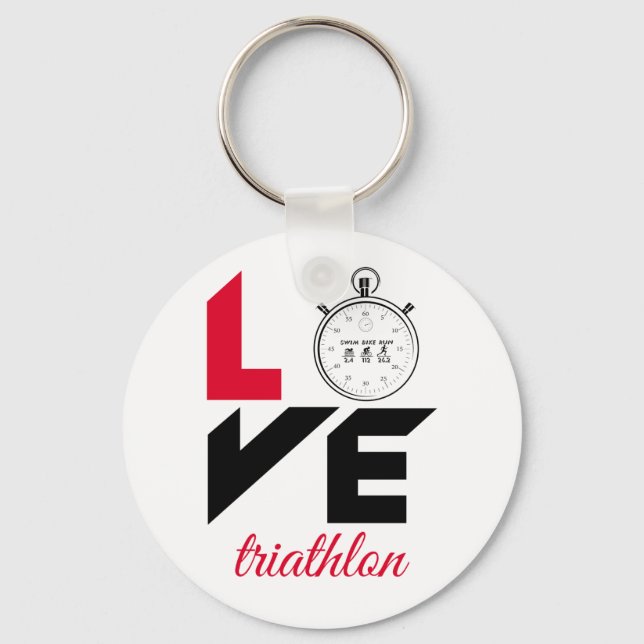 I love triathlon key ring (Front)