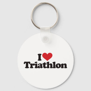 I Love Triathlon Key Ring