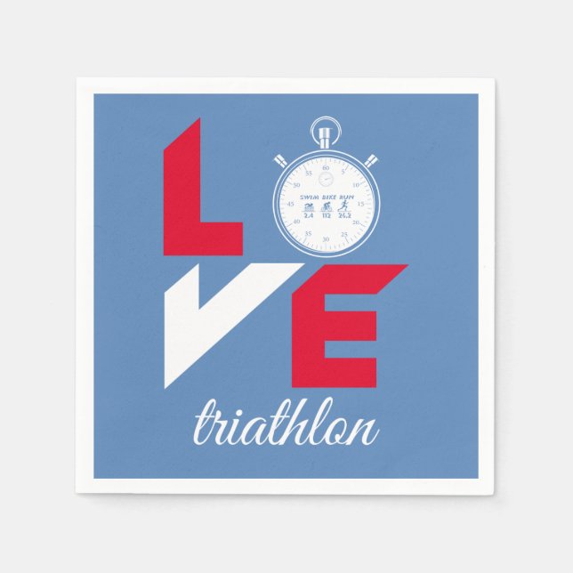I love triathlon napkin (Front)