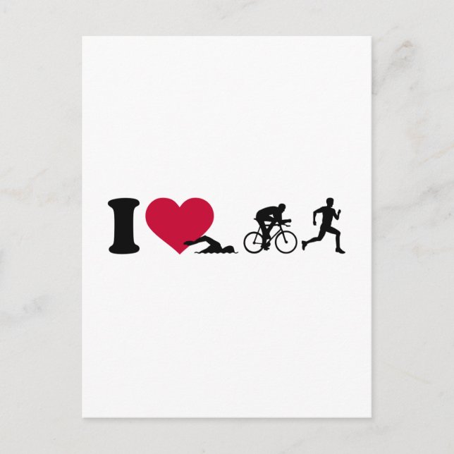 I love triathlon postcard (Front)