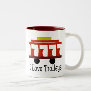 I Love Trolleys Two-Tone Coffee Mug