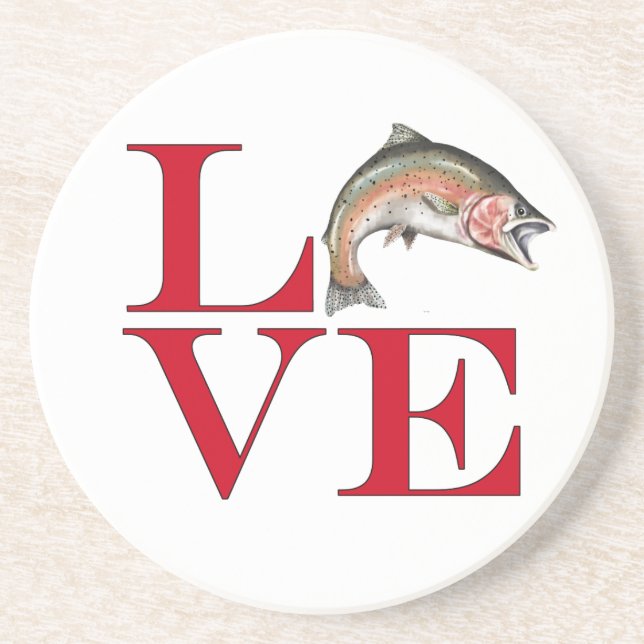 I Love Trout Coaster (Front)