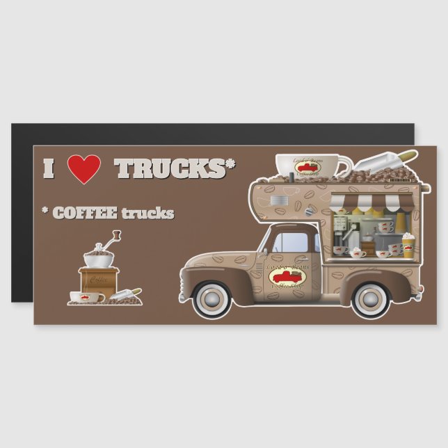 I Love Trucks (COFFEE Trucks) magnet (Front/Back)