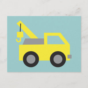 I love Trucks, Cute Yellow Vehicle for kids Postcard