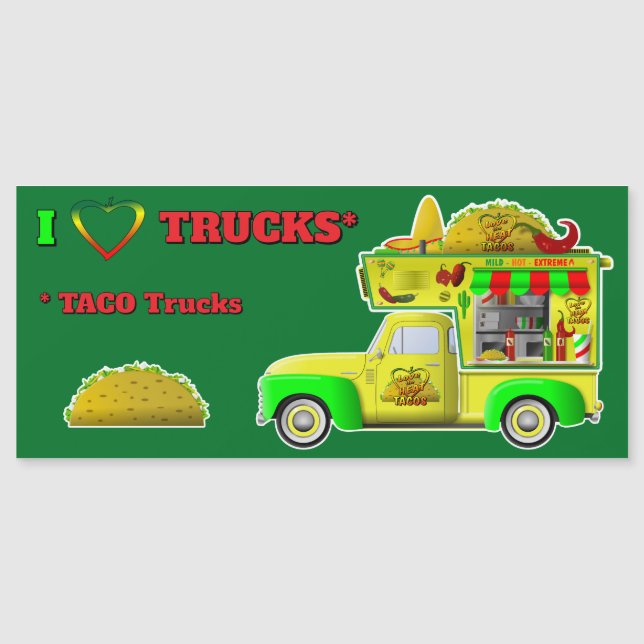 I Love Trucks (TACO Trucks) magnet (Front)