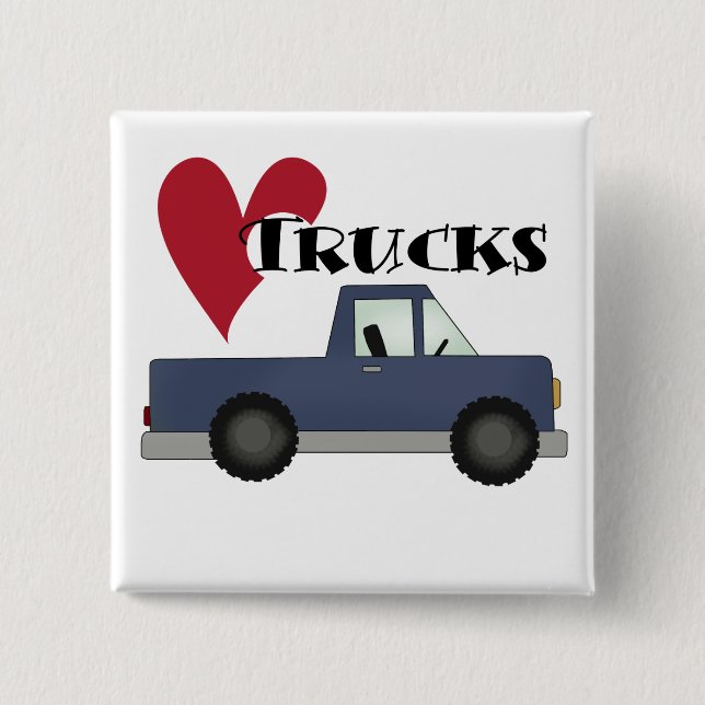 I Love Trucks Tshirts and Gifts 15 Cm Square Badge (Front)